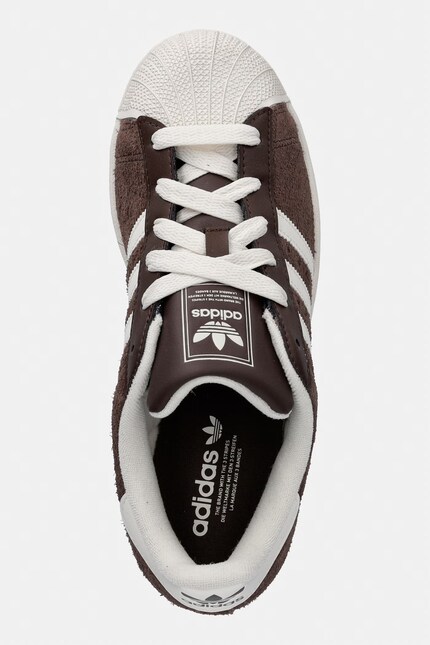 Замшеві кросівки adidas Originals Superstar II колір коричневий