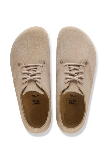 Birkenstock Maine Shoes flat heeled made of suede beige 1031698 at
