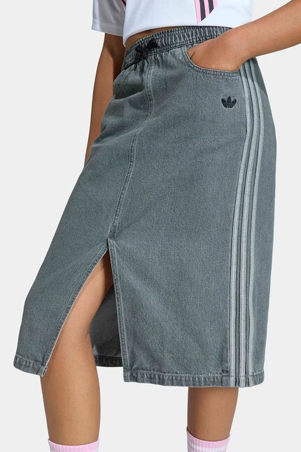 Детская джинсовая юбка adidas Originals цвет серый midi