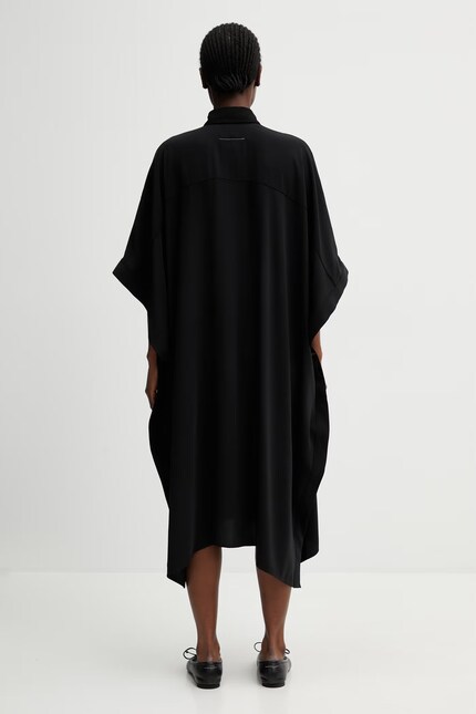 MM6 Maison Margiela shirt dress plain black S52DD0090.S43455.900