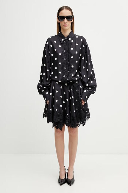 Sportmax Spxbosso wrap dress polka-dot silk black 2612221022600 at