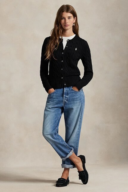 Polo Ralph Lauren cotton cardigan 32/2 COTTON black color