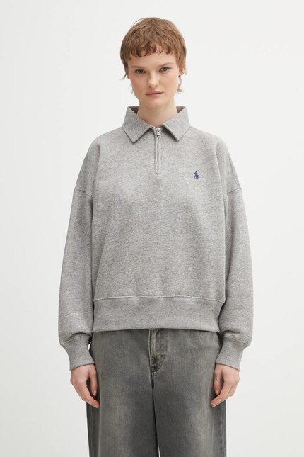 Polo Ralph Lauren sweatshirt ARCTIC FLEECE gray color smooth