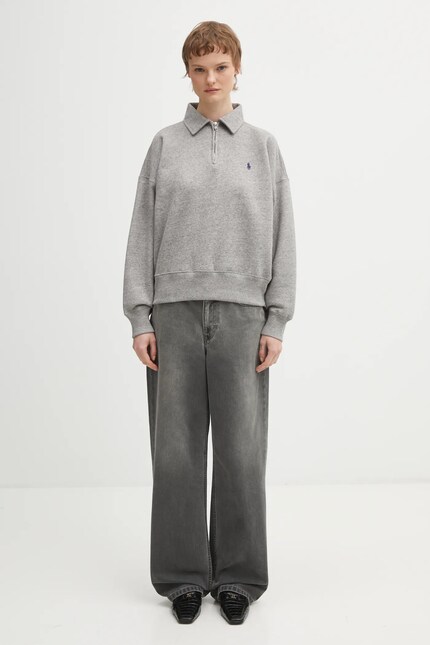Polo Ralph Lauren sweatshirt ARCTIC FLEECE gray color smooth