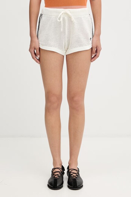 adidas Originals CROCHET shorts Women's beige high waist KC6477 at