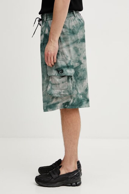 Y-3 AOP PLT SHORTS cargo shorts Men's green high waist KS5221 at