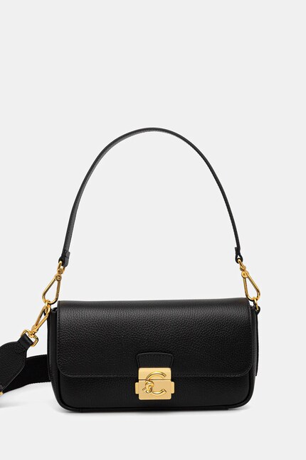 Coccinelle poșetă de piele C-ME LOCK culoarea negru, E1 U4K 12 02