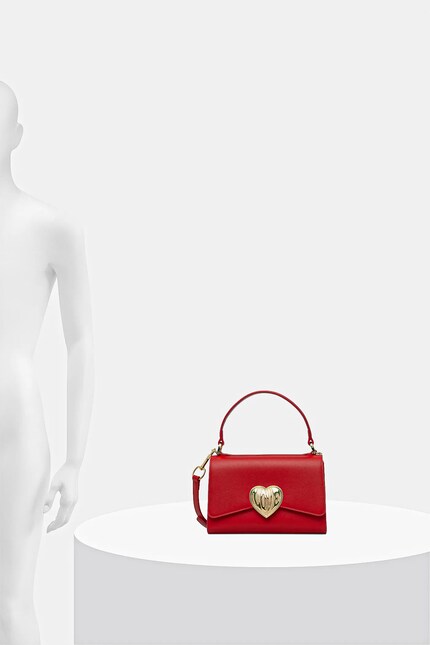 Love Moschino geantă de piele culoarea rosu, JC4146PP1OL1650A