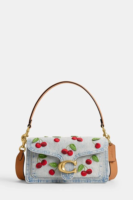 Coach geantă crossbody pentru femei, din piele Cherry Embroidered