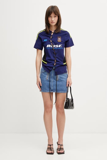 Martine Rose Lace up Football t-shirt women's blue 168JT19504 at