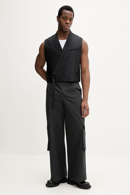 Kenzo Men's wool waistcoat black FG55VE0129FA at PRM US