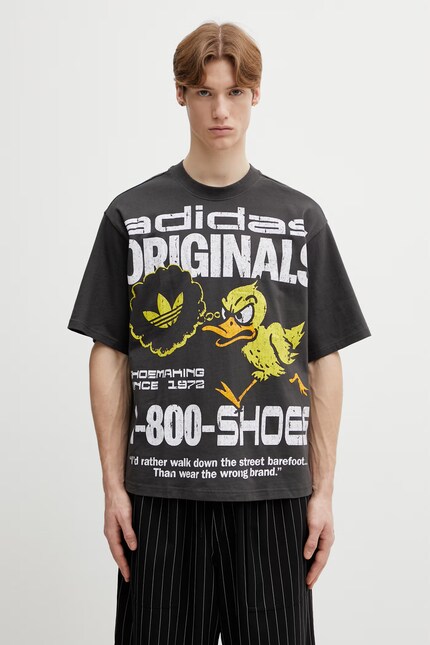 adidas Originals cotton t-shirt gray color with a print KG6438 at