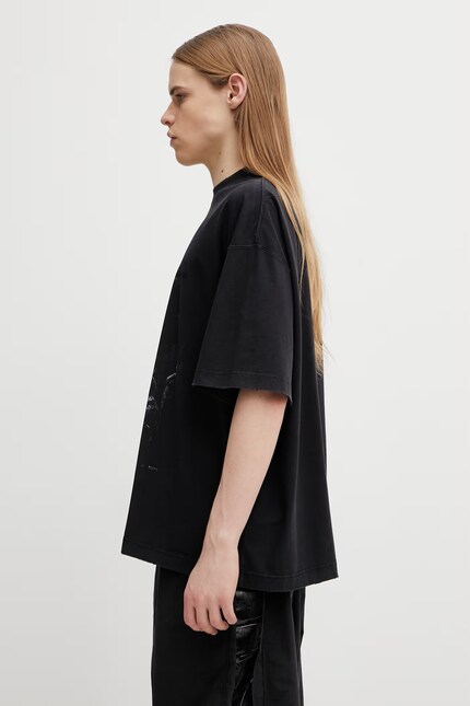 VETEMENTS cotton t-shirt Jesus On a Cross Distressed black color