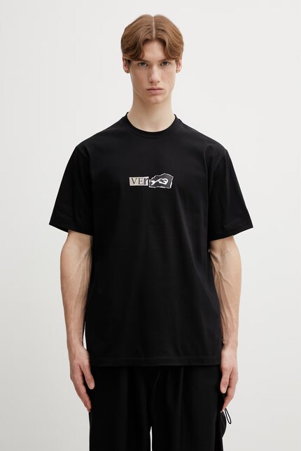 Y-3 cotton t-shirt VER SS TEE black color with a print KQ9750 at