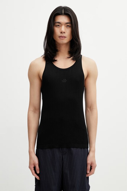 Filling Pieces Tank Top sweater-style top cotton Men's black
