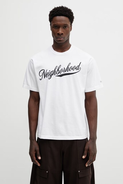 NEIGHBORHOOD cotton t-shirt TEE SS.2 white color with a print