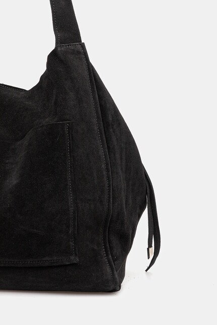 Answear.LAB geanta de mana din piele intoarsa culoarea negru