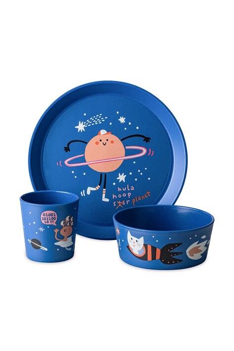 Παιδικό σερβίτσιο πιάτων Koziol 3-pack χρώμα: ναυτικό μπλε