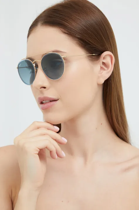 Сонцезахисні окуляри Ray-Ban жіночі колір золотий