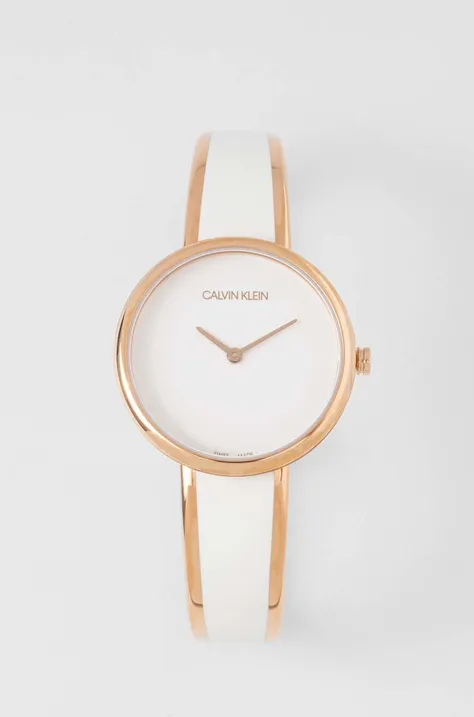 Ρολόι Calvin Klein χρώμα: άσπρο