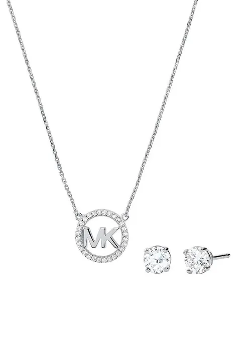 Strieborný náhrdelník a náušnice Michael Kors