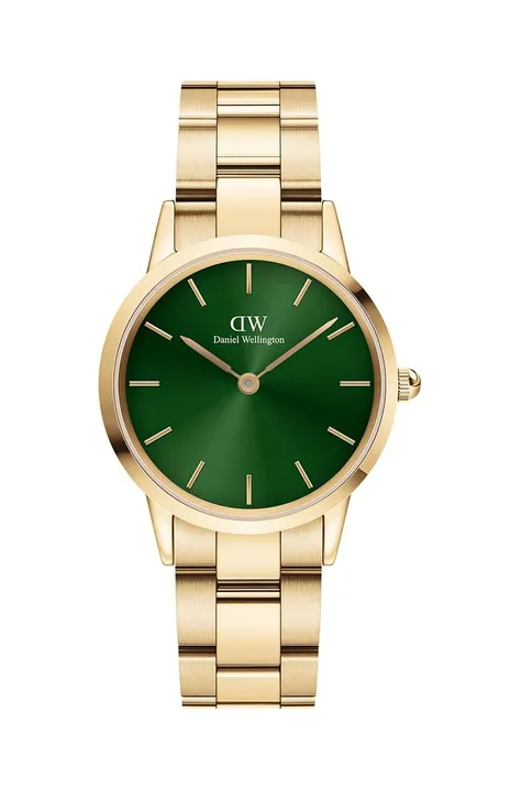 Daniel Wellington zegarek Iconic Link Emerald 32 damski kolor złoty