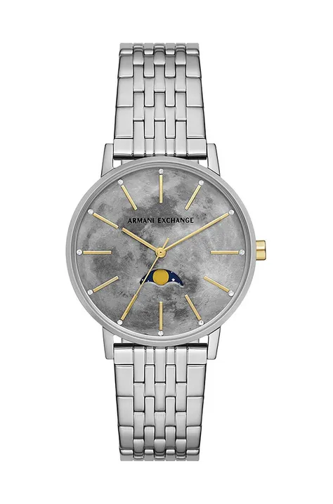 Armani Exchange zegarek damski kolor srebrny
