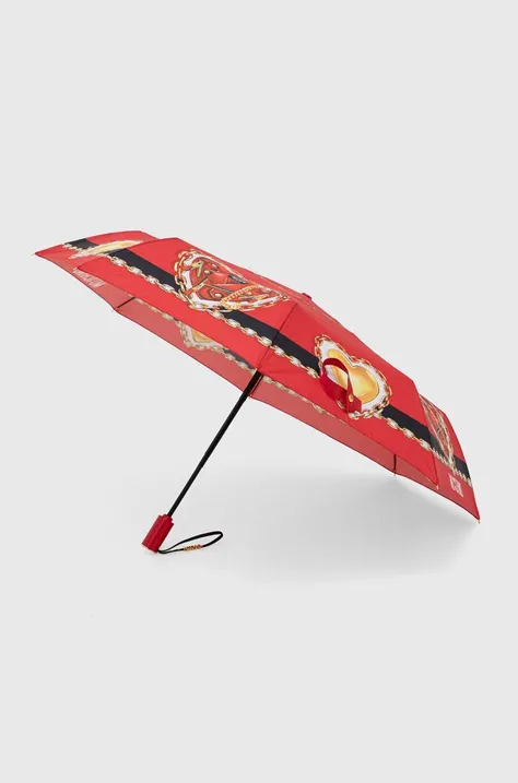 Moschino parasol kolor czerwony 8951 OPENCLOSEA