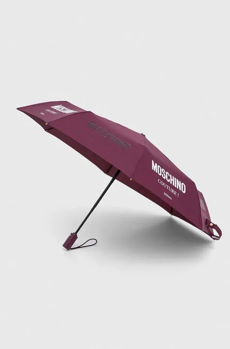 Deštník Moschino vínová barva, 8870 OPENCLOSEJ