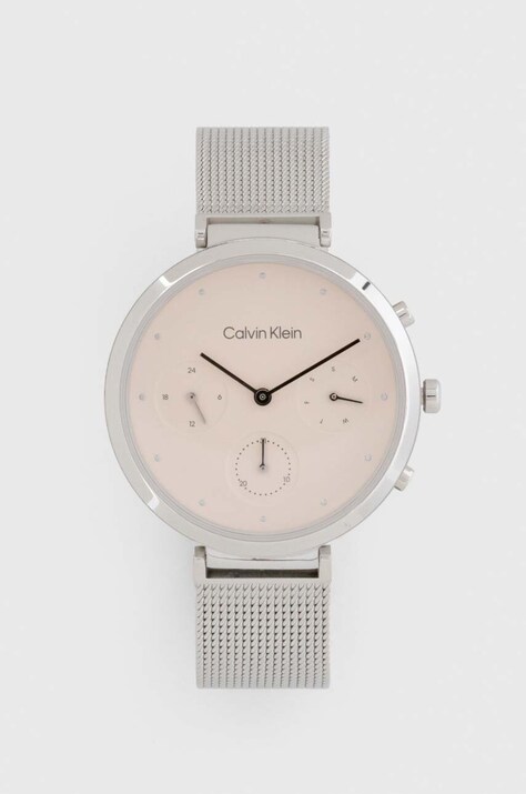 Calvin Klein ceas femei, culoarea argintiu