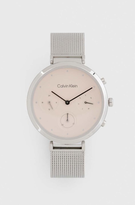 Hodinky Calvin Klein stříbrná barva