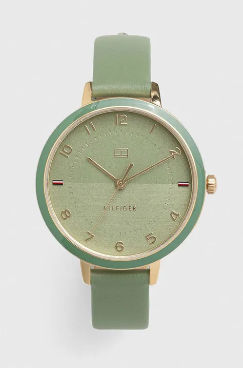 Ρολόι Tommy Hilfiger χρώμα: πράσινο