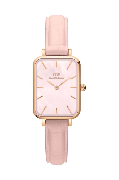 Часы Daniel Wellington Quadro 20X26 Pressed Rouge женские цвет розовый