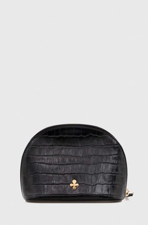 Δερμάτινη τσάντα καλλυντικών Lilou χρώμα: μαύρο