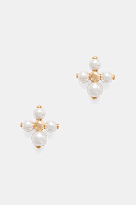 Lilou сережки жіночі позолочені з перламутром 152/10/KOL/PEB/PO
