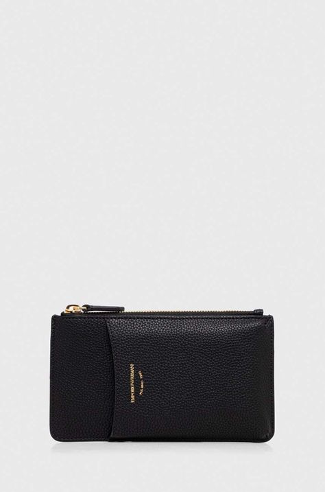 Θήκη για κάρτες Emporio Armani χρώμα: μαύρο