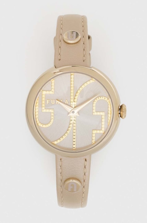 Ρολόι Furla WW00005013L2 χρώμα: μπεζ