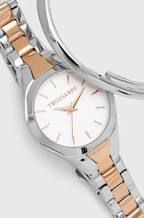 Ρολόι και βραχιόλι Trussardi χρώμα: ασημί, R2453159503