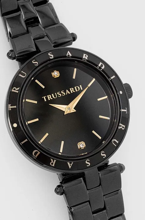 Trussardi zegarek damski kolor czarny R2453145513