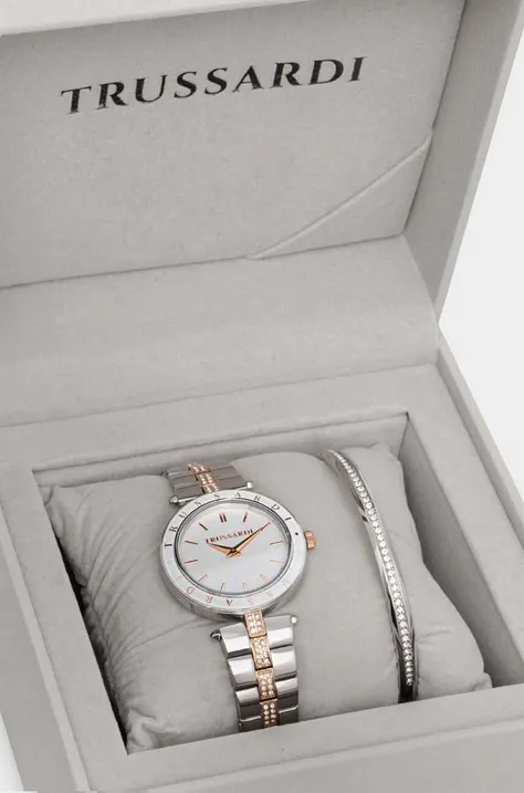 Годинник і браслет Trussardi колір срібний R2453145507