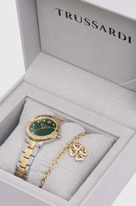 Ρολόι και βραχιόλι Trussardi χρώμα: χρυσαφί, R2453125511