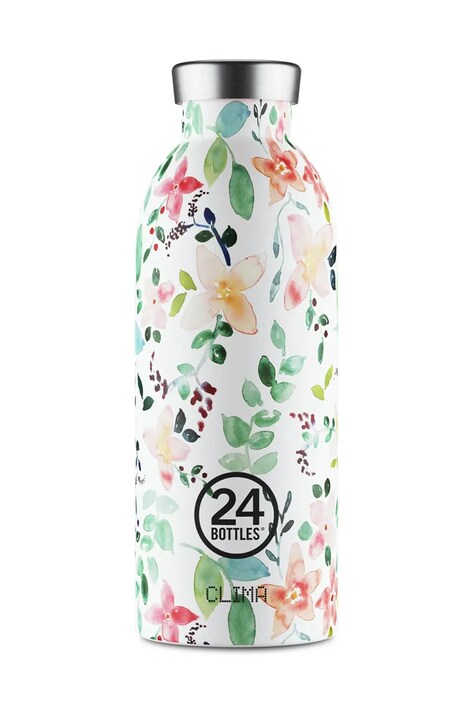 Termo fľaša 24bottles Clima Bottle 500 ml Little Buds biela farba, Clima.050.LittleBuds