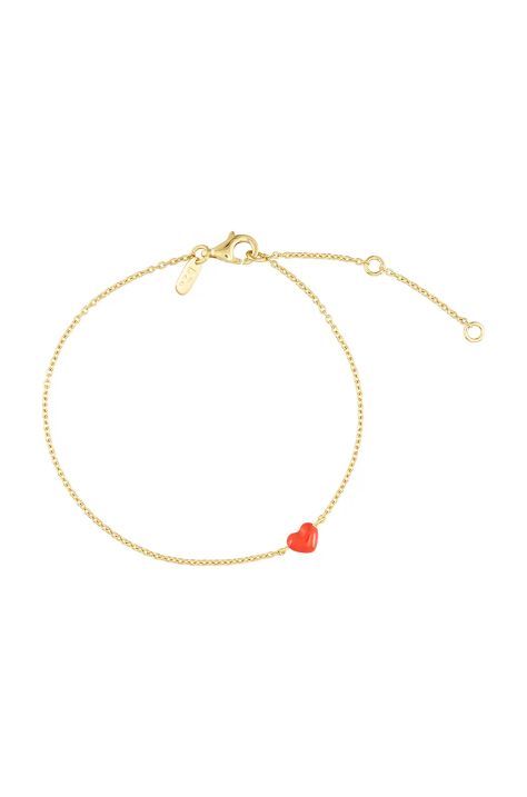 Design Letters bracciale in argento placcato in oro 90501007CORAL