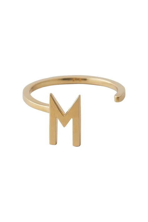 Design Letters inel de argint placat cu aur 90601000M