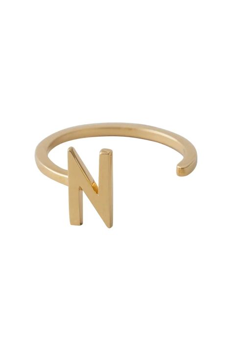 Design Letters anello in argento placato in oro 90601000N