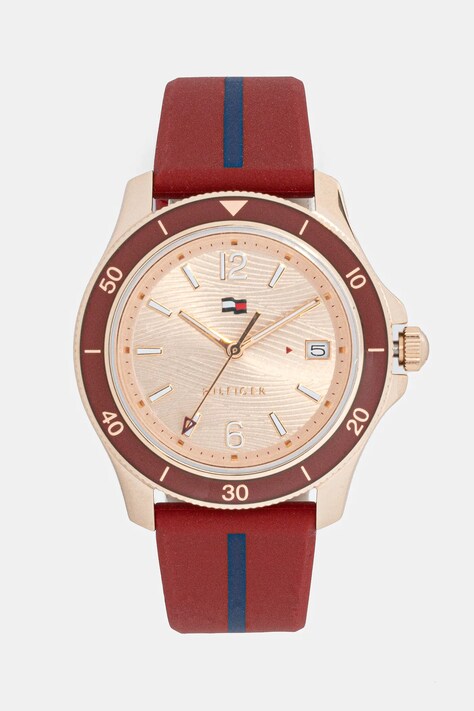 Tommy Hilfiger zegarek damski kolor bordowy 1782510