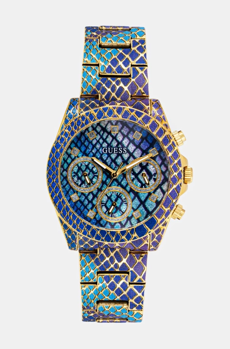 Guess zegarek damski kolor niebieski GW0752L1