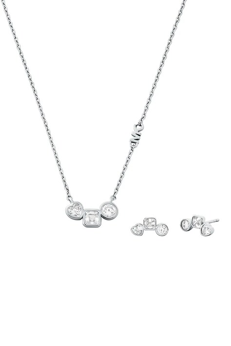 Michael Kors naszyjnik i kolczyki srebrne MKC1767SET