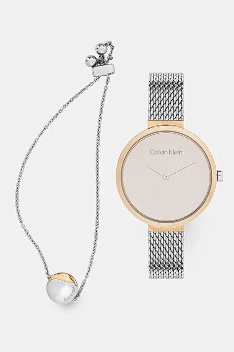 Calvin Klein zegarek i bransoletka damski kolor złoty 35700005