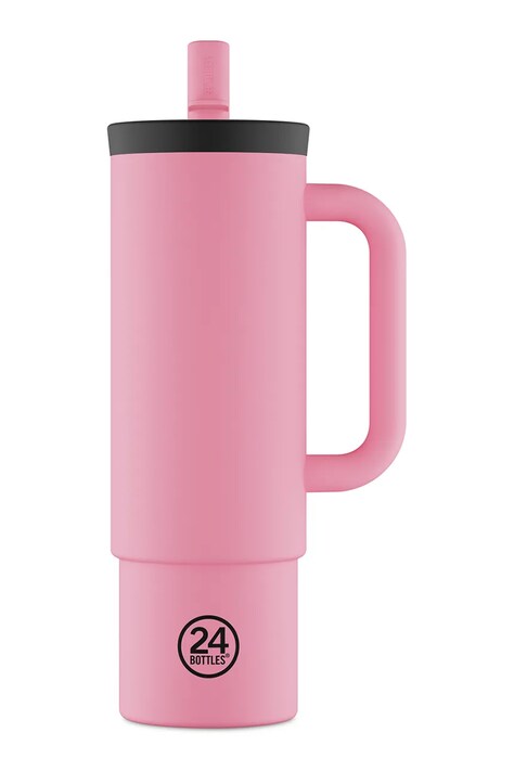 24bottles kubek termiczny Straw 800ml Flamingo kolor różowy Straw.800.Flamingo